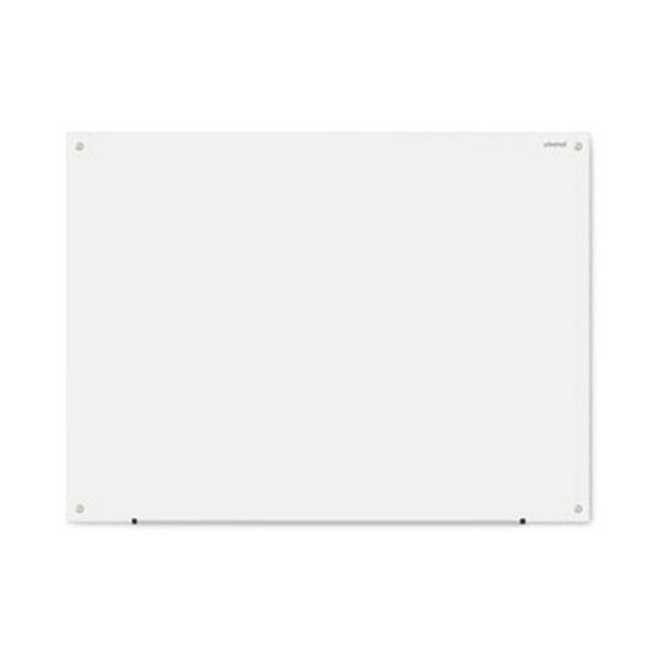 Frameless Glass Marker Board, 48 x 36, White Surface