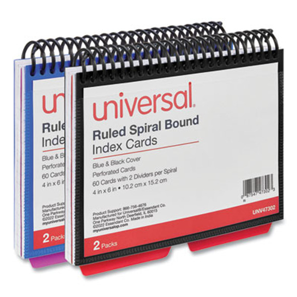 Spiral Bound Index Cards, Ruled, 4 X 6, White, 120/Pack
