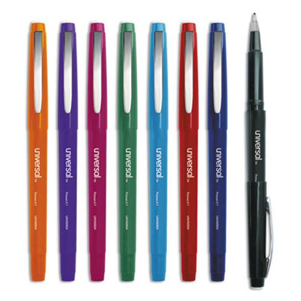 Porous Point Pen, Stick, Medium 0.7 Mm, Assorted Ink And Barrel Colors, 8/Pack