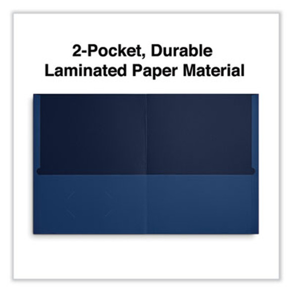 Two-Pocket Portfolio, Embossed Leather Grain Paper, 11 X 8.5, Assorted Colors, 25/Box