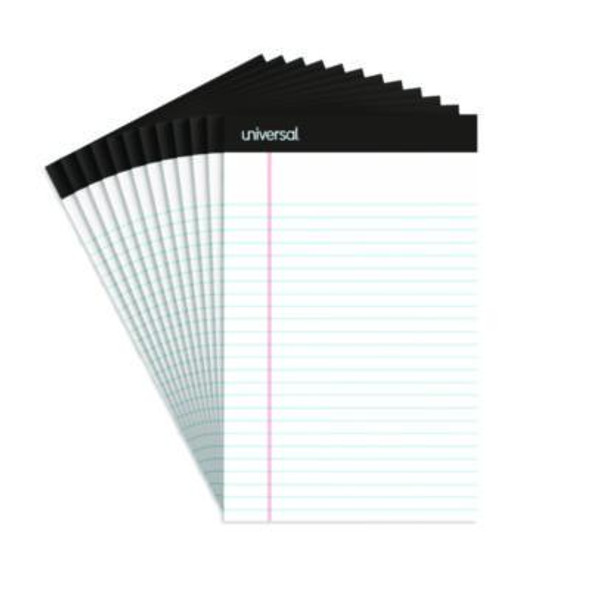 Premium Ruled Writing Pads With Heavy-Duty Back, Black Headband, Narrow Rule, (50) White 5 x 8 Sheets, 12/Pack