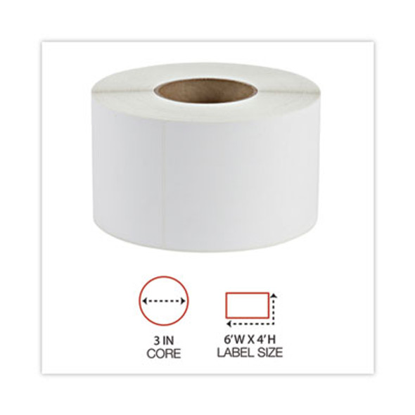 Thermal Transfer Blank Shipping Labels, Label Printers, 4 X 6, White, 1,000/Roll, 4 Rolls/Carton