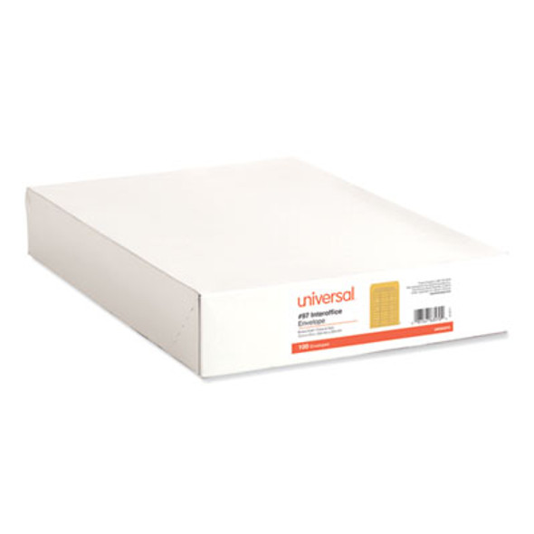Deluxe Interoffice Press And Seal Envelopes, #97, Two-Sided Three-Column Format, 10 X 13, Brown Kraft, 100/Box