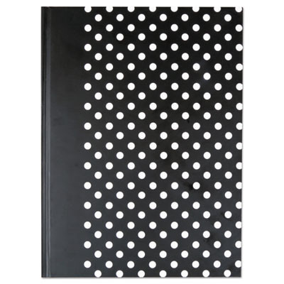 Casebound Hardcover Notebook, 1-Subject, Wide/Legal Rule, Black/White Cover, (150) 10.25 x 7.63 Sheets