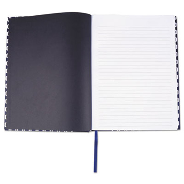 Casebound Hardcover Notebook, 1-Subject, Wide/Legal Rule, Dark Blue/White Cover, (150) 10.25 x 7.63 Sheets