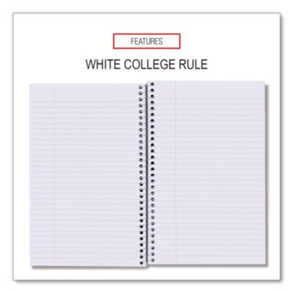 Wirebound Notebook, 3-Subject, Medium/College Rule, Black Cover, (120) 9.5 x 6 Sheets