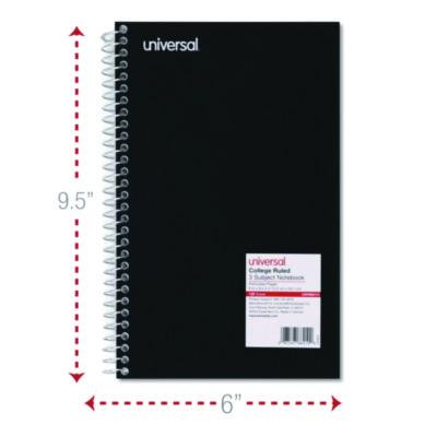Wirebound Notebook, 3-Subject, Medium/College Rule, Assorted Cover Colors, (120) 9.5 x 6 Sheets, 4/Pack