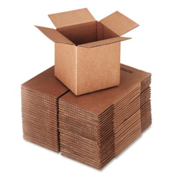 Cubed Fixed-Depth Corrugated Shipping Boxes, Regular Slotted Container (Rsc), Small, 6" x 6" x 6", Brown Kraft, 25/Bundle
