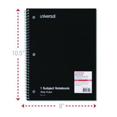Wirebound Notebook, 1-Subject, Wide/Legal Rule, Assorted Cover Colors, (70) 10.5 x 8 Sheets, 4/Pack