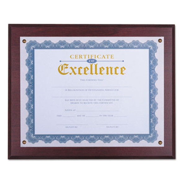 Award Plaque For 11" x 8.5" Award Certificates, 13.3" x 11", Mahogany
