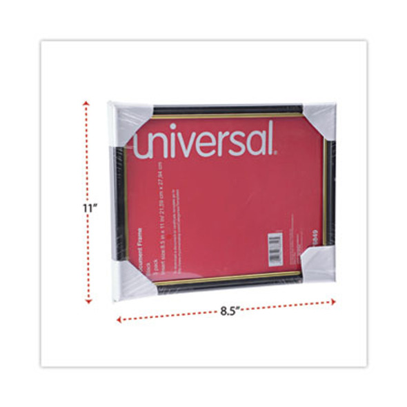 All Purpose Document Frame, 8.5 X 11 Insert, Black/Gold, 3/Pack