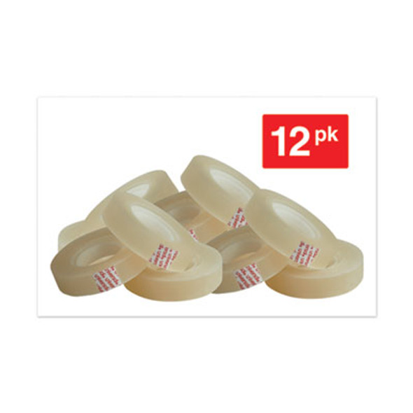 Invisible Tape, 1" Core, 0.5" X 36 Yds, Clear, 12/Pack