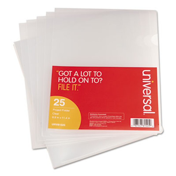 Project Folders, Letter Size, Clear, 25/Pack