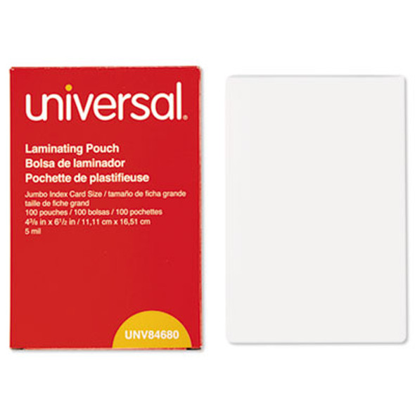 Laminating Pouches, 5 Mil, 6.5" X 4.38", Gloss Clear, 100/Box
