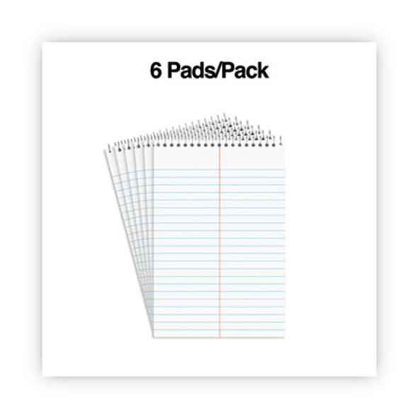 Steno Pads, Gregg Rule, Red Cover, 80 White 6 X 9 Sheets, 6/Pack