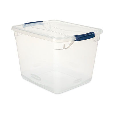 Clever Store Basic Latch-Lid Container, 7.5 Gal, 13.37" x 18.75" x 10.5", Clear