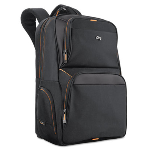 Urban Backpack, Fits Devices Up To 17.3", Polyester, 12.5 x 8.5 x 18.5, Black