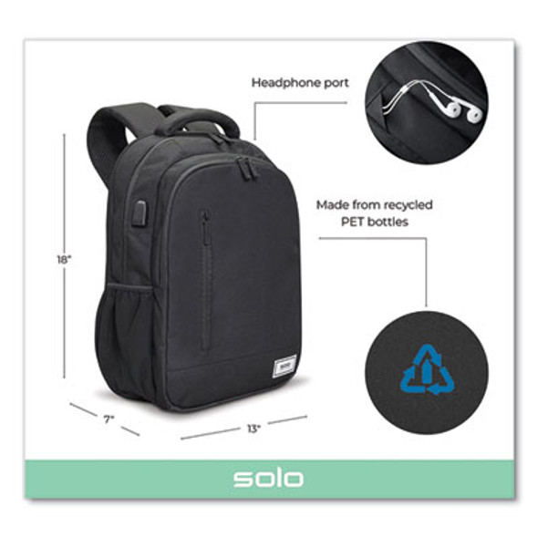 Re:Define Laptop Backpack, 15.6", 12.25 x 5.75 x 18.75, Black