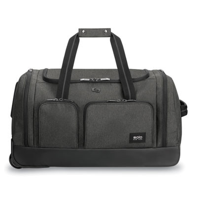 Leroy Rolling Duffel, Fits Devices Up To 15.6", Polyester, 12 x 10.5 x 10.5, Gray
