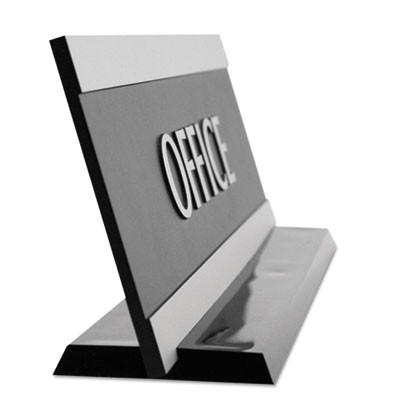 Century Series Office Sign, Office, 9 X 3, Black/Silver