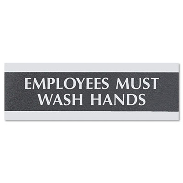 Century Series Office Sign, Employees Must Wash Hands, 9 X 3