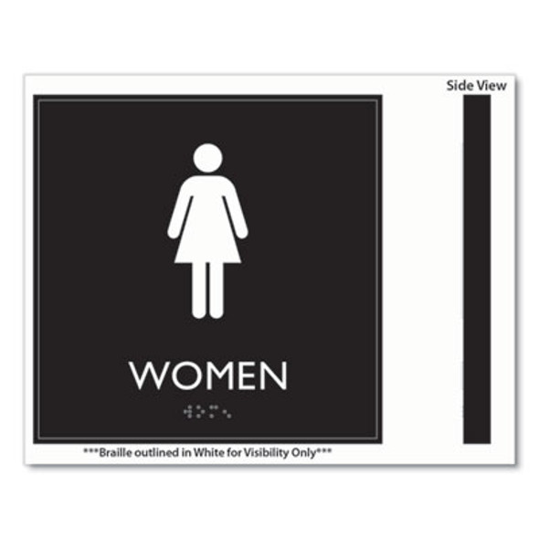 Ada Sign, Women, Plastic, 8 x 8, Clear/White