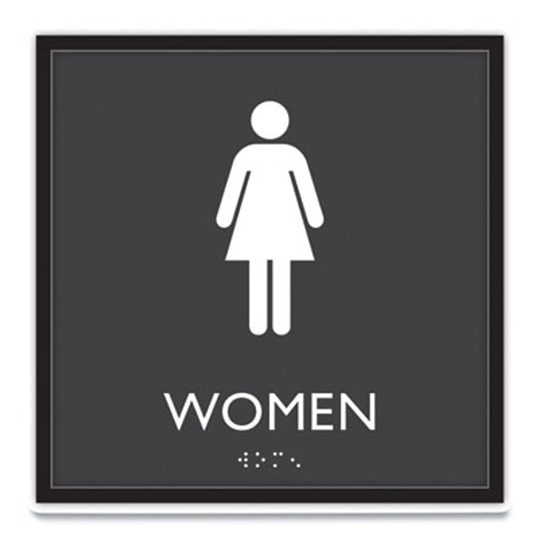 Ada Sign, Women, Plastic, 8 x 8, Clear/White