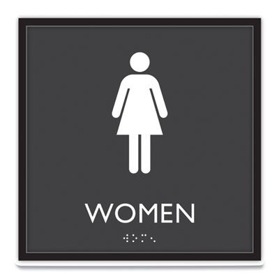 Ada Sign, Women, Plastic, 8 x 8, Clear/White