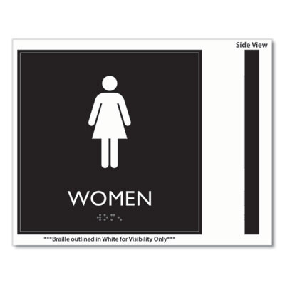 Ada Sign, Women, Plastic, 8 x 8, Clear/White