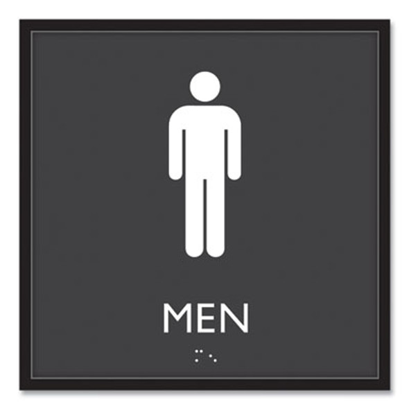 Ada Sign, Men, Plastic, 8 x 8, Clear/White