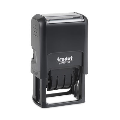 Printy Economy 5-In-1 Date Stamp, Self Inking, 1.63" x 1", Blue/Red