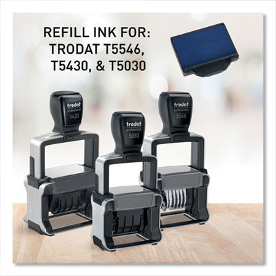 T5430 Professional Replacement Ink Pad For Trodat Custom Self-Inking Stamps, 1" x 1.63", Blue