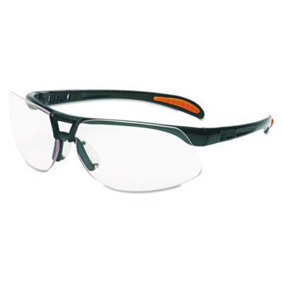 Protege Safety Eyewear, Metallic Black Half Frame, Clear Dual Lens