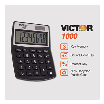 1000 Minidesk Calculator, 8-Digit Lcd
