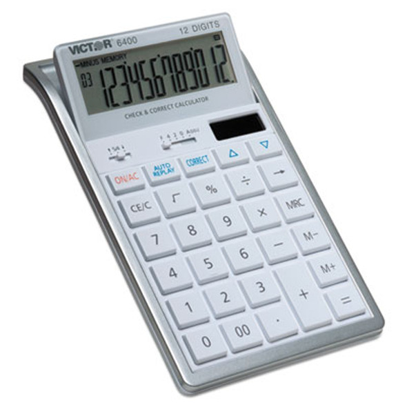 6400 Desktop Calculator, 12-Digit Lcd