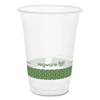 96-Series Cold Cup, 16 Oz, Plastic, Clear/Green, 1,000/Carton