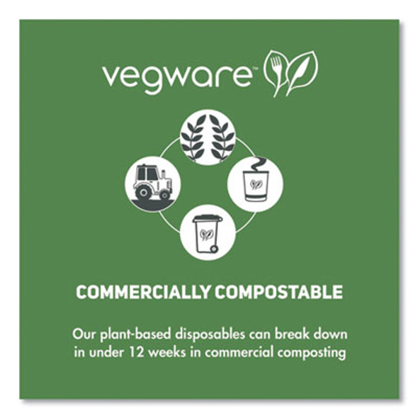 89 Series Hot Cup Lids, Fits Vegware 89-Series Hot Cups, Plastic, White, 1,000/Carton