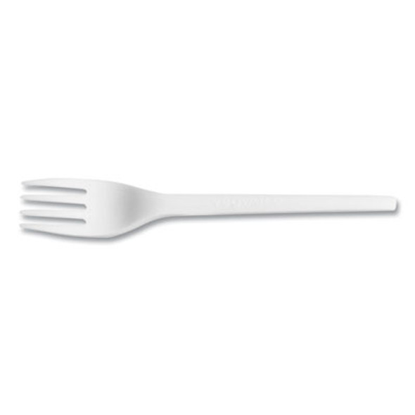 White Cpla Cutlery, General Purpose Fork, Plastic, White, 1,000/Carton
