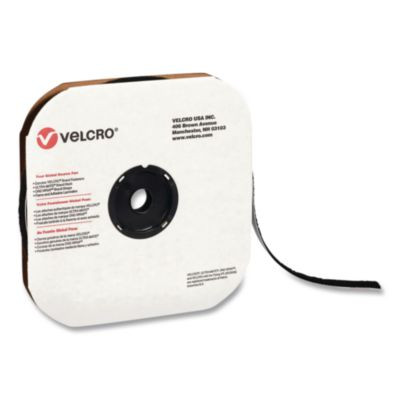 Sticky-Back Fasteners, Loop Side, 0.63" X 75 Ft, Black