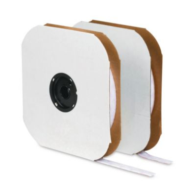Sticky-Back Fasteners, Hook Side, 1.5" x 75 Ft, White