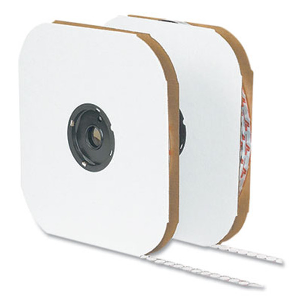 Sticky-Back Fasteners, Loop Side, 0.63" Dia, White, 1,200/Pack