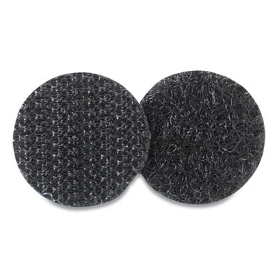 Sticky-Back Fasteners, Removable Adhesive, 0.63" Dia, Black, 15/Pack
