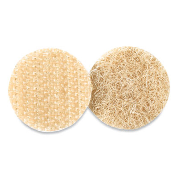 Sticky-Back Fasteners With Dispenser Box, Removable Adhesive, 0.75" Dia, Beige, 200/Roll