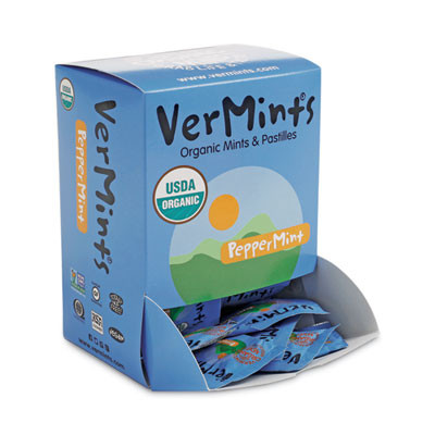 Vermints Organic Mints/Pastilles, Peppermint, 2 Mints/0.7 Oz Individually Wrapped, 100/Box