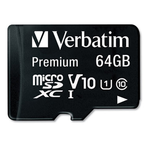 64Gb Premium Microsdxc Memory Card With Adapter, Uhs-I V10 U1 Class 10, Up To 90Mb/s Read Speed