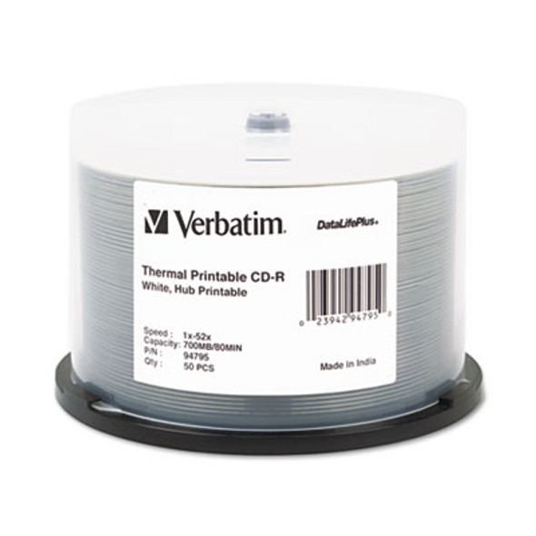 Cd-R Datalifeplus Printable Recordable Disc, 700 Mb/80 Min, 52x, Spindle, White, 50/Pack
