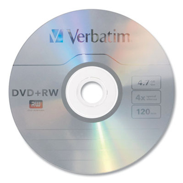 Dvd+Rw Rewritable Disc, 4.7 Gb, 4x, Slim Jewel Case, Silver, 10/Pack