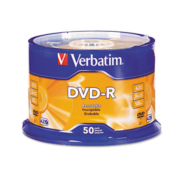 Dvd-R Recordable Disc, 4.7 Gb, 16x, Spindle, Silver, 50/Pack