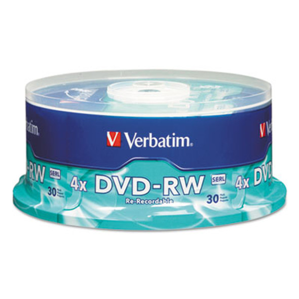 Dvd-Rw Rewritable Disc, 4.7 Gb, 4x, Spindle, Silver, 30/Pack