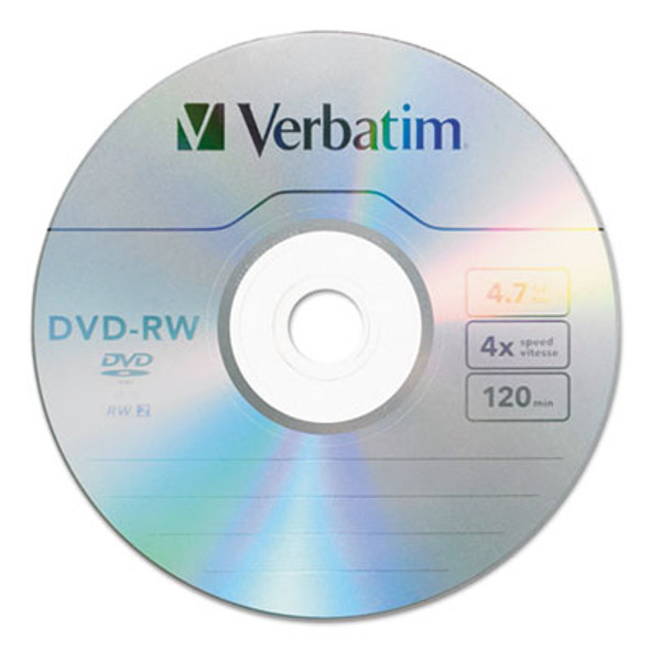 Dvd-Rw Rewritable Disc, 4.7 Gb, 4x, Spindle, Silver, 30/Pack